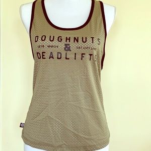 Doughnuts and Deadlifts Warp Mesh tank